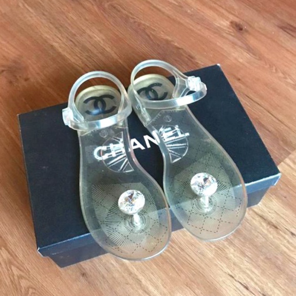Chanel Diamond Sandals Clear 36 6 Thong Thongs